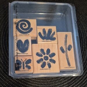 STAMPIN' UP! Retired 2002 Two Step 'Painted Garden' Stamp Set, Set of 6 Stamps